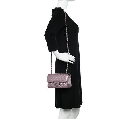 Chanel Metallic Calfskin Quilted Mini Rectangular Flap Pink 2 of 11