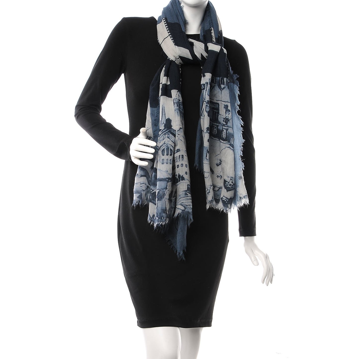 Cashmere CC Cinema Scarf Blue White