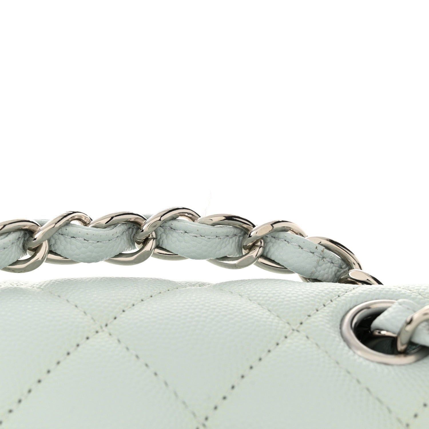 Chanel Caviar Quilted Jumbo Double Flap Light Blue 11 of 11