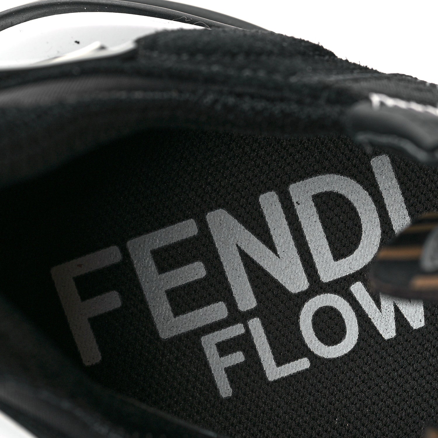 Fendi Nylon Lycra FF Womens Fendi Flow Low Top Sneakers 39 Black Silver Anthracite 7 of 8