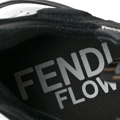 Fendi Nylon Lycra FF Womens Fendi Flow Low Top Sneakers 39 Black Silver Anthracite 7 of 8