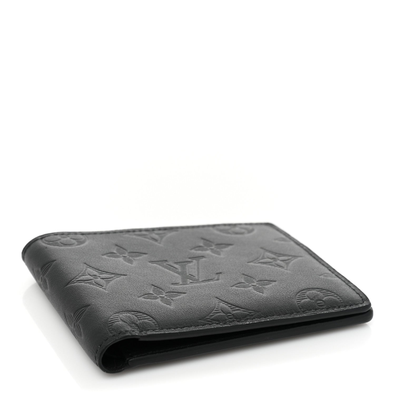 Louis Vuitton Calfskin Monogram Shadow Multiple Wallet Black 4 of 10