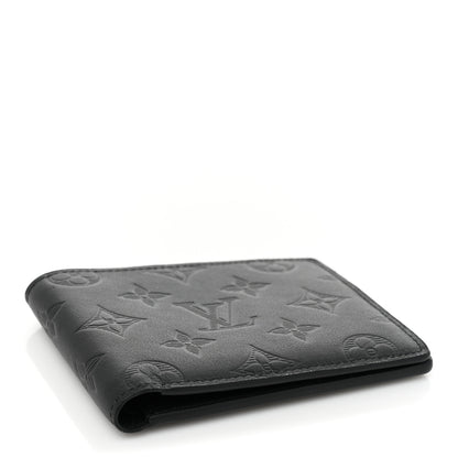 Louis Vuitton Calfskin Monogram Shadow Multiple Wallet Black 4 of 10