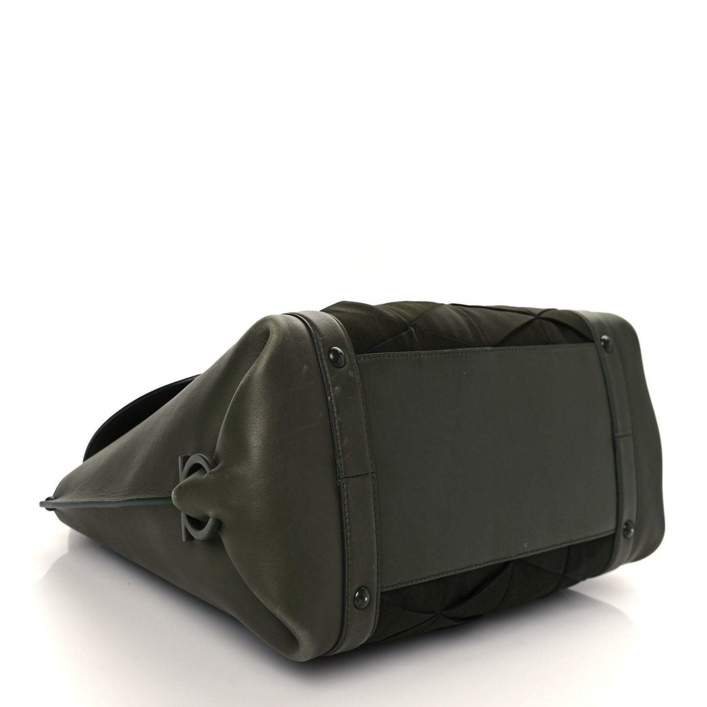 Calfskin Alligator Pleated Soft Sofia Satchel Green