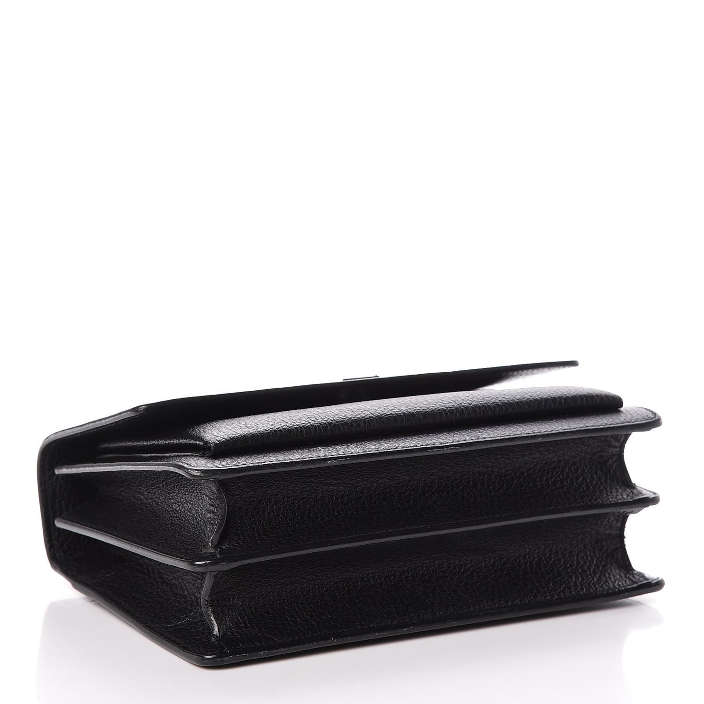 Grained Calfskin Medium Monogram Sunset Satchel Black