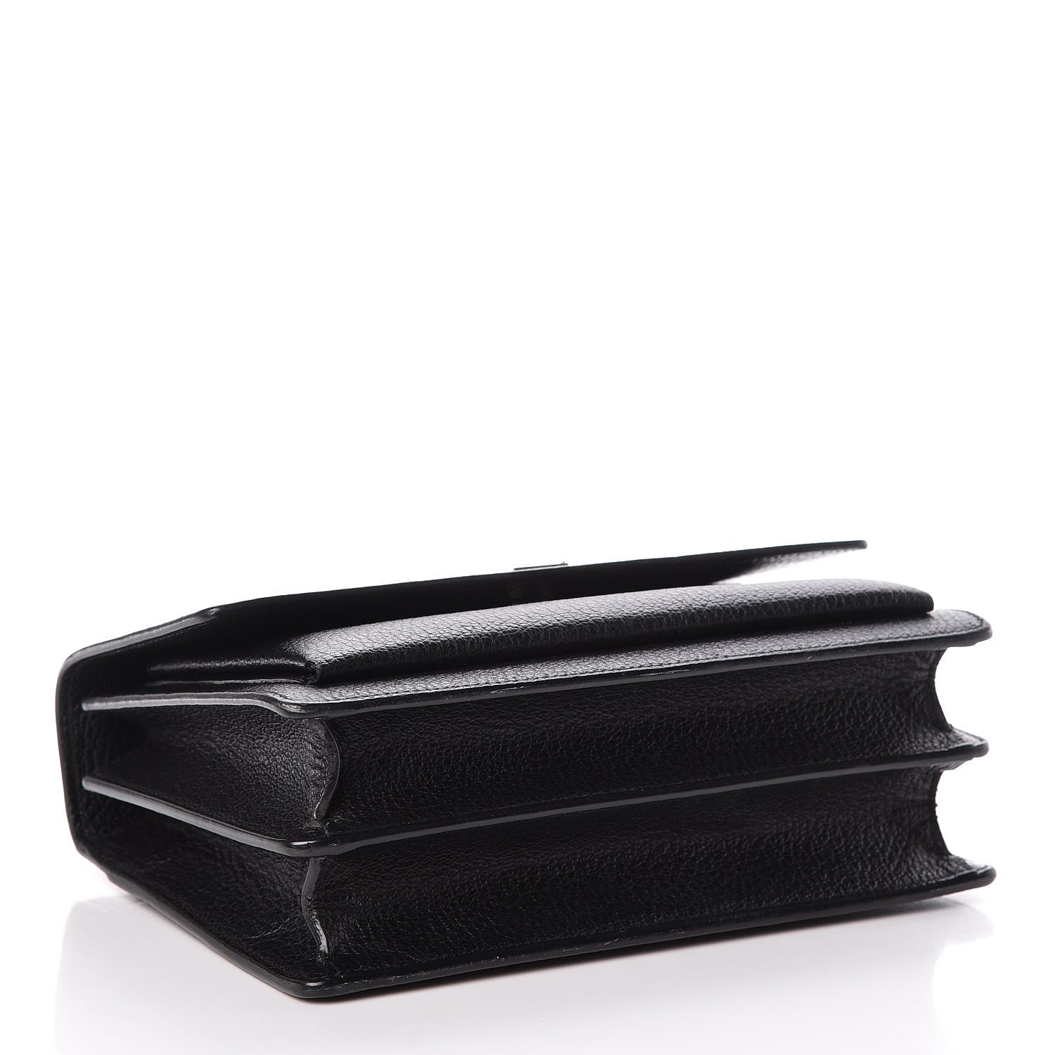Saint Laurent Grained Calfskin Medium Monogram Sunset Satchel Black 4 of 11
