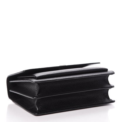 Saint Laurent Grained Calfskin Medium Monogram Sunset Satchel Black 4 of 11