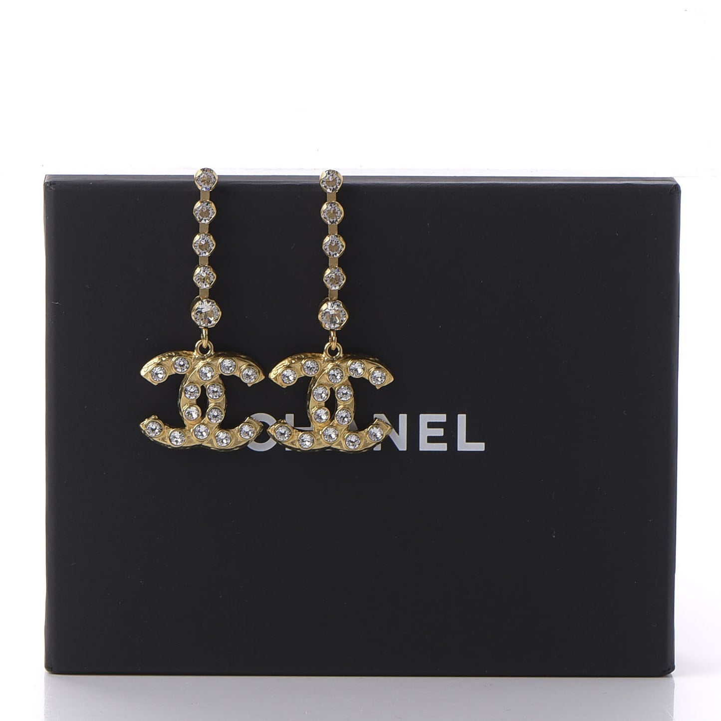 CC Crystal Drop Earrings Gold