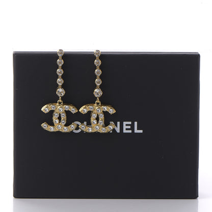 Chanel CC Crystal Drop Earrings Gold 5 of 5