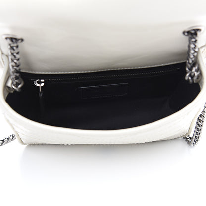 Saint Laurent Crinkled Calfskin Matelasse Monogram Niki Chain Wallet Crema Soft 4 of 10