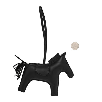 Hermes Milo Lambskin Grigri Rodeo Horse Bag Charm GM So Black 2 of 3