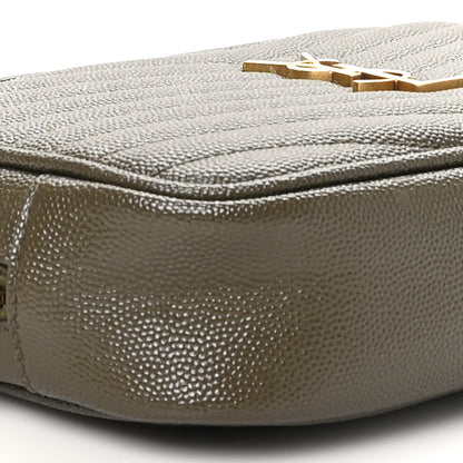 Saint Laurent Grain De Poudre Matelasse Monogram Mini Lou Camera Bag Dark Latte 10 of 11