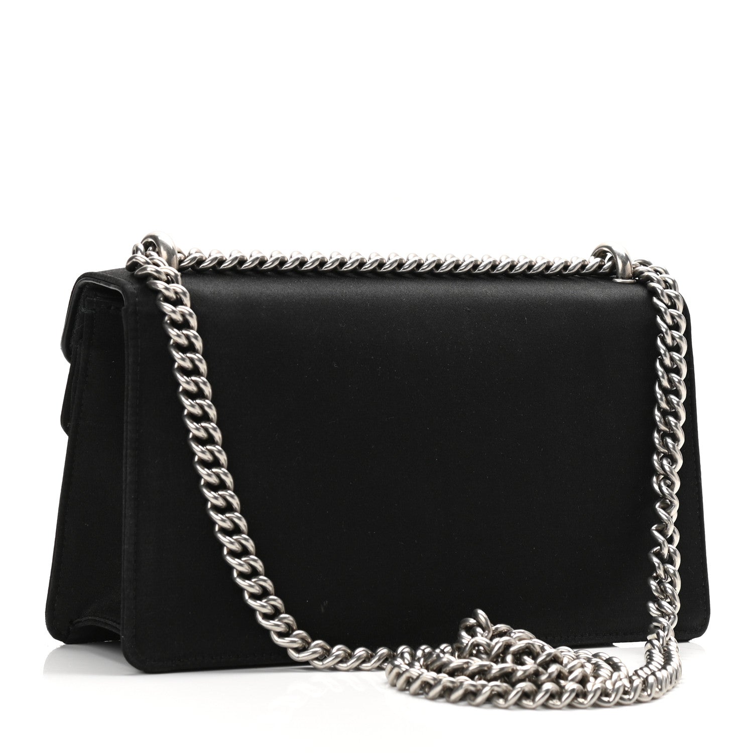 Gucci Satin Silk Crystal Small Dionysus Shoulder Bag Black Black Diamond 3 of 10
