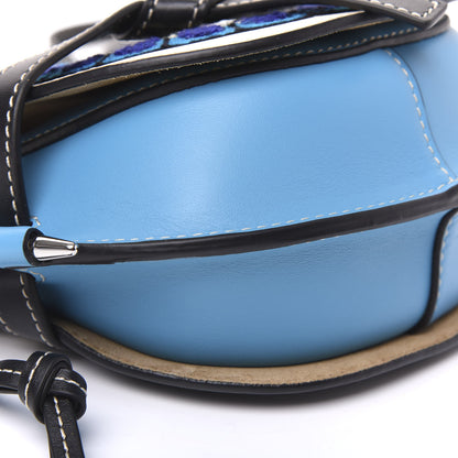 Loewe Grained Calfskin Floral Mini Gate Crossbody Bag Peacock Blue 5 of 12