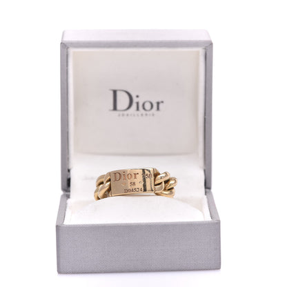 Christian Dior 18K Yellow Gold Gourmette Ring 56 7.5 8 of 8