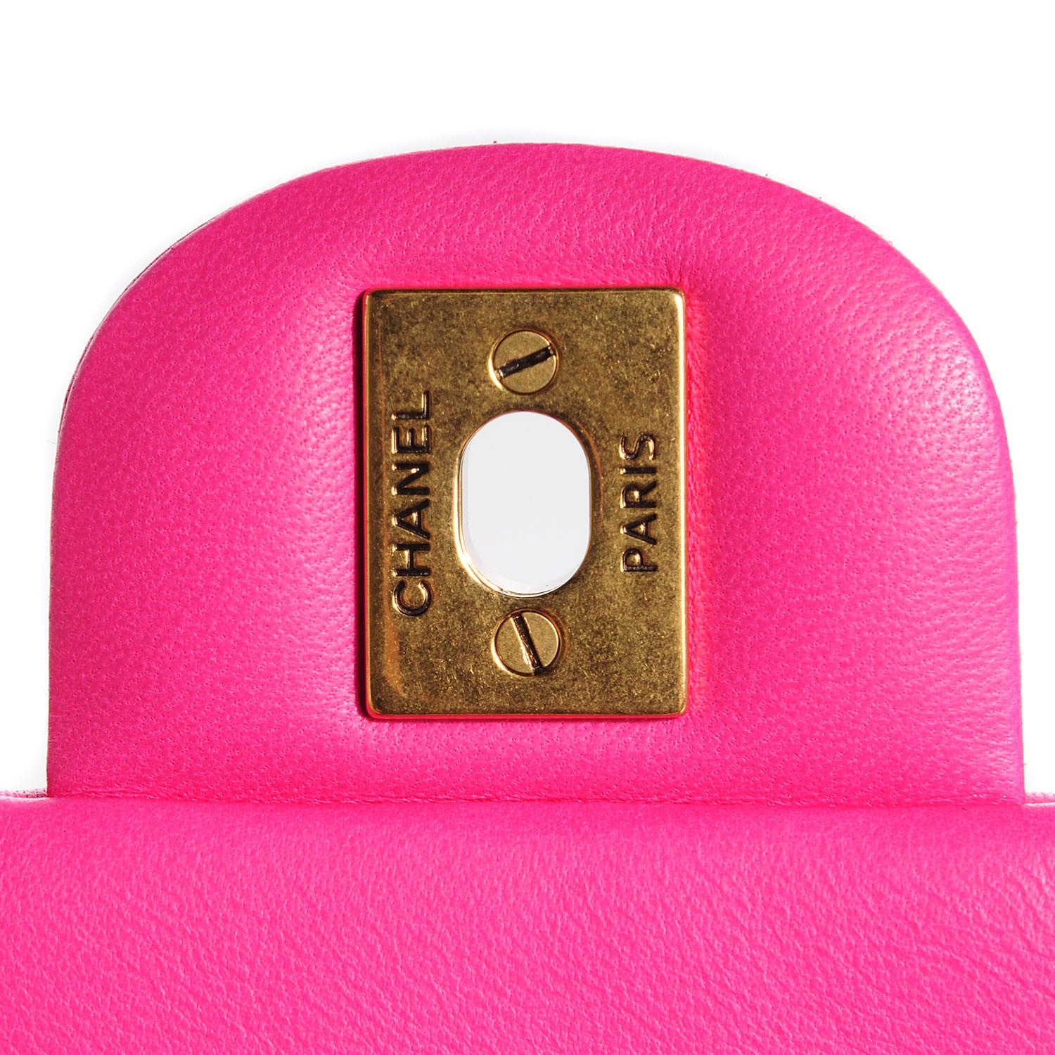 Chanel Lambskin Chevron Quilted Mini Rectangular Flap Fuchsia 7 of 9