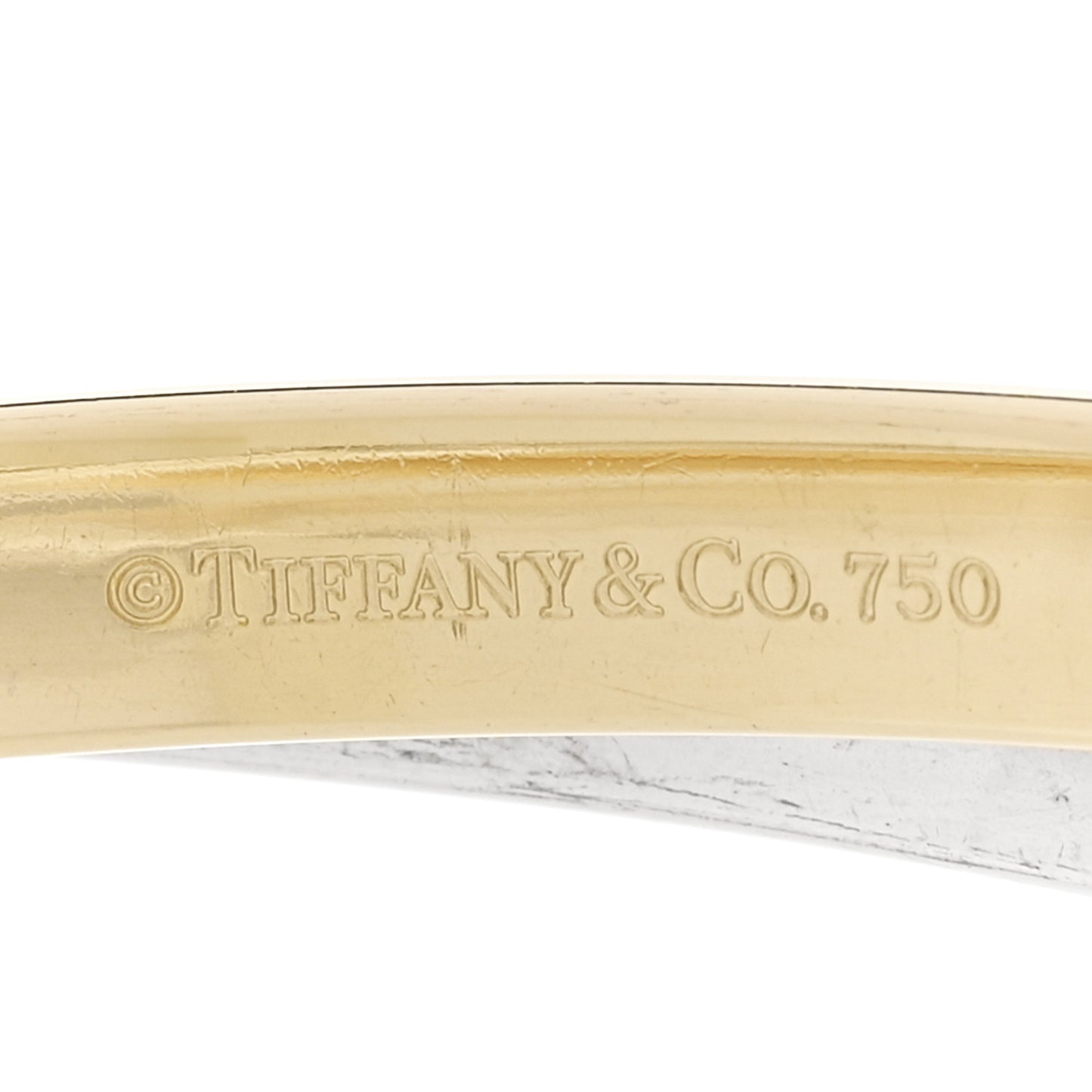 18K Yellow Gold Sterling Silver 1837 Interlocking Bangle Bracelet