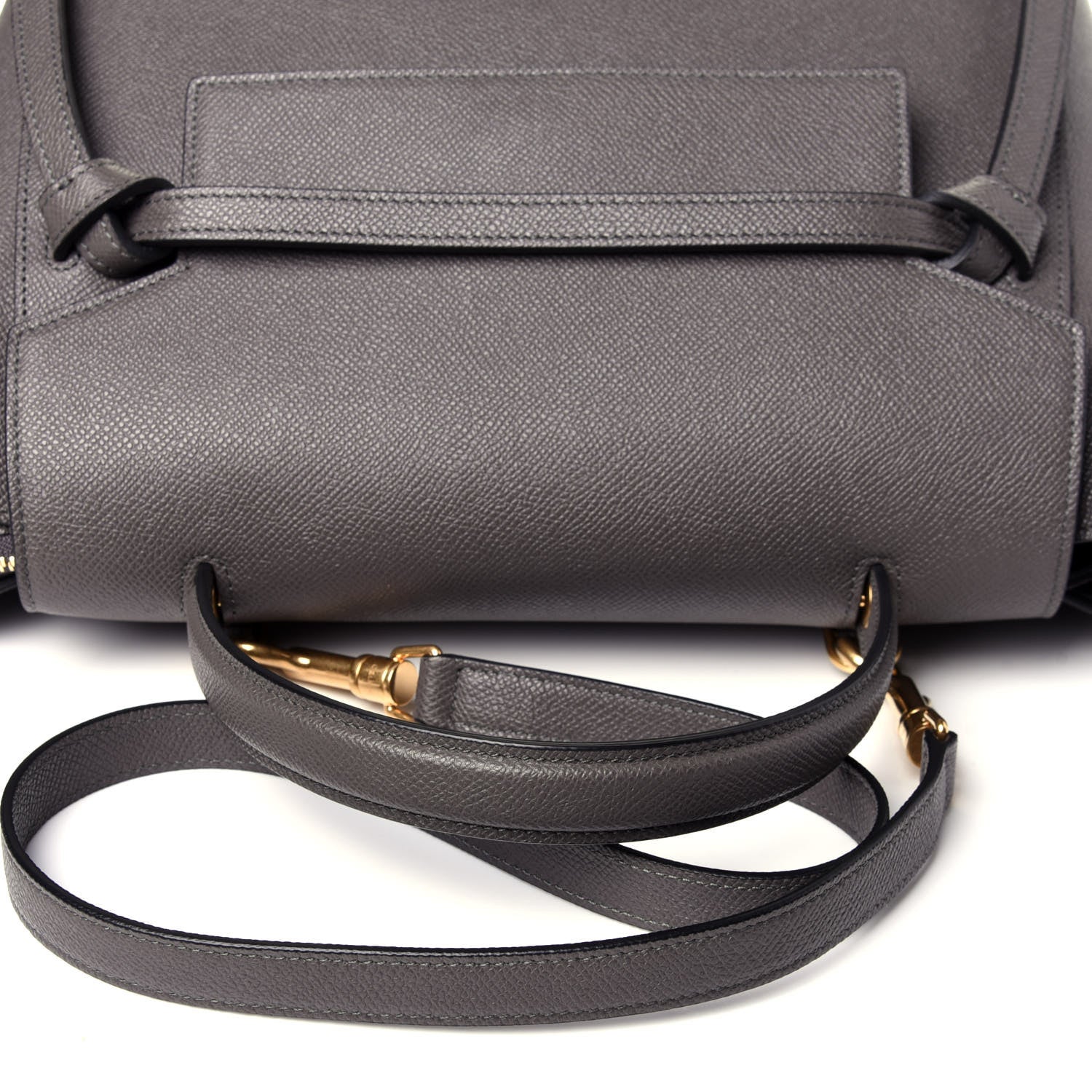 Celine Grained Calfskin Mini Belt Bag Grey 12 of 13