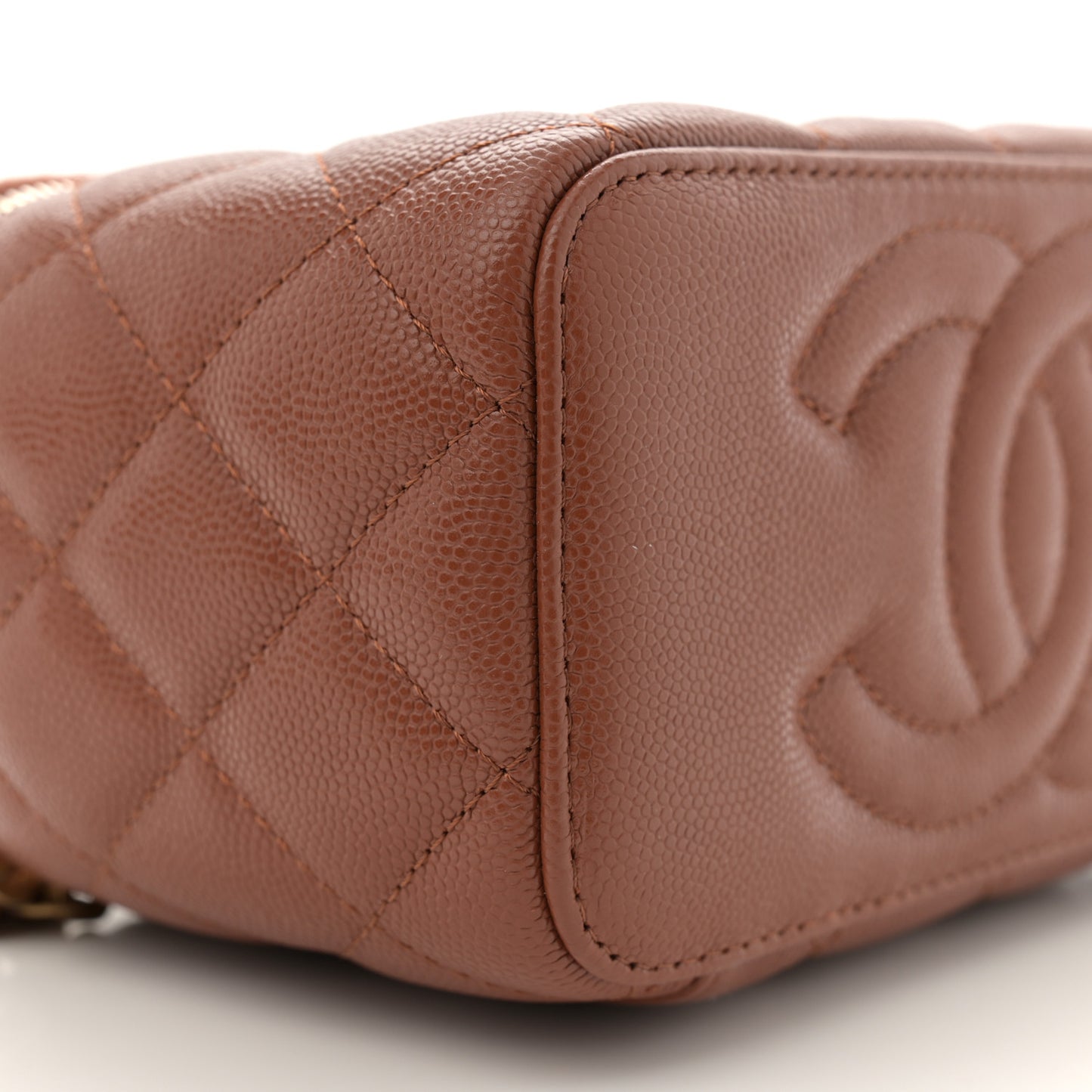 Caviar Quilted Small Vanity Case With Airpods Pro Case Brown