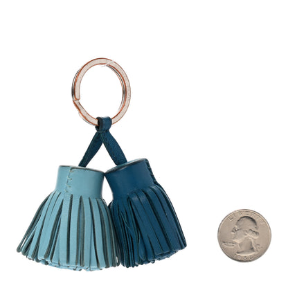Hermes Lambskin Carmen Uno-Dos Key Holder Bleu Izmir Lagon 2 of 6