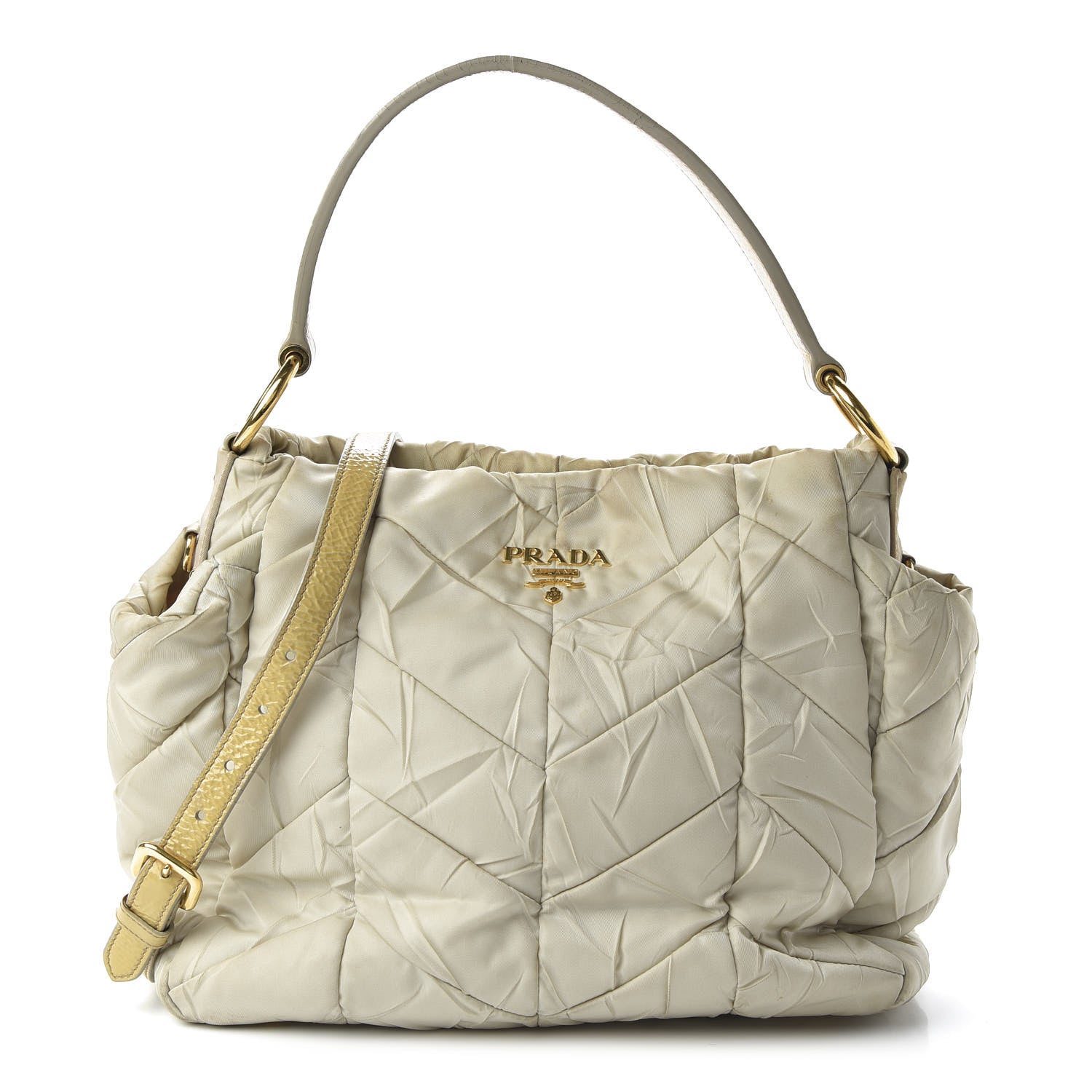 Prada Tessuto Nylon Chevron Quilted Shoulder Bag Lino 1 of 9
