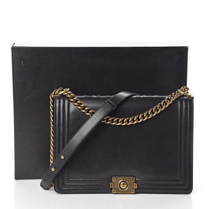 Chanel Glazed Calfskin Large Boy Flap Black 11 of 11