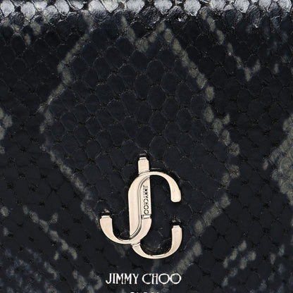Jimmy Choo Calfskin Snake Printed Hanne Wallet Anthracite 8 of 8