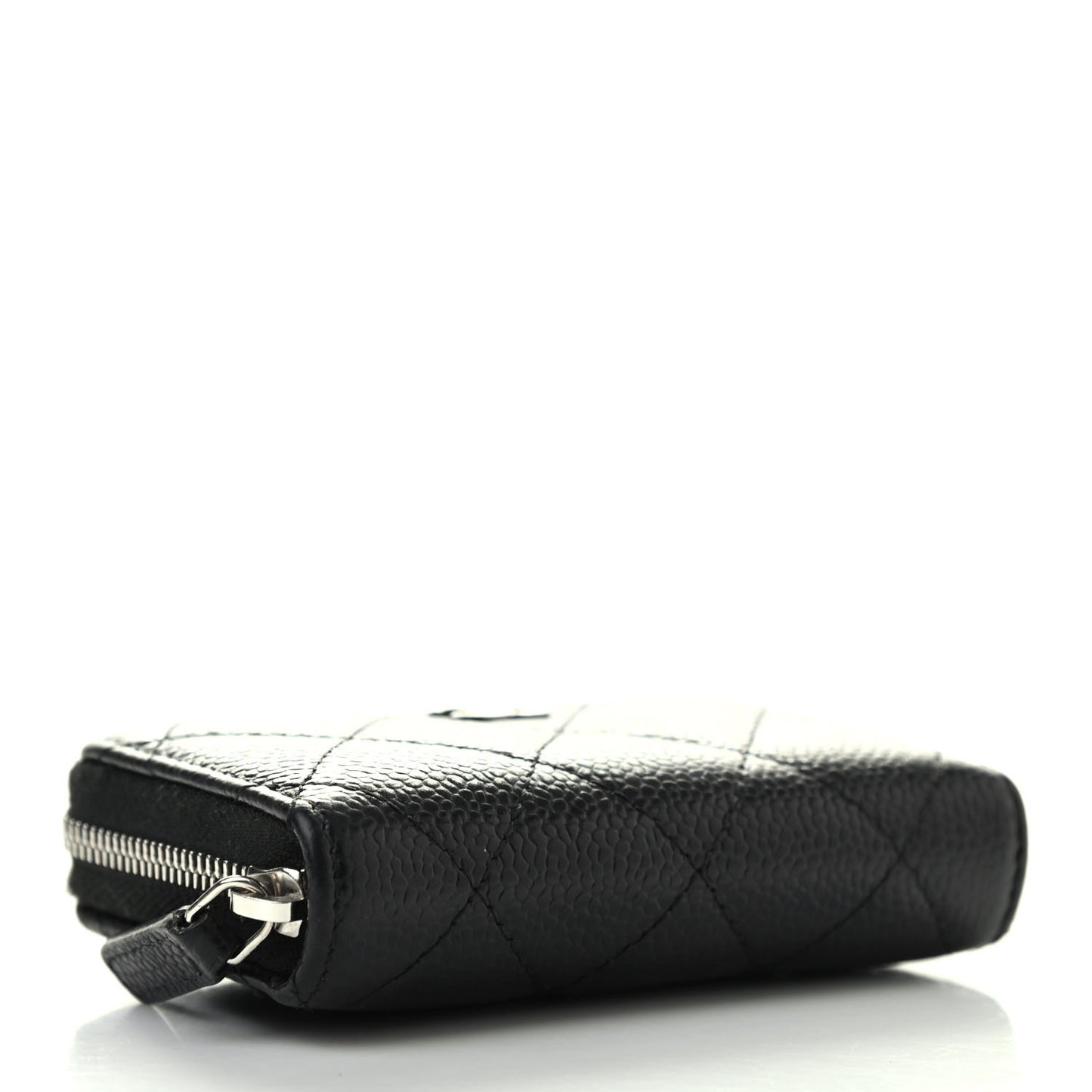 Caviar Quilted Zip Coin Purse Black