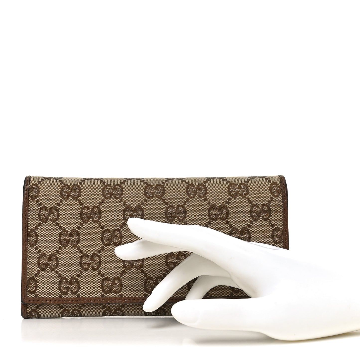 Monogram Dollar Calfskin Continental Flap Wallet Beige Ebony Tabacco