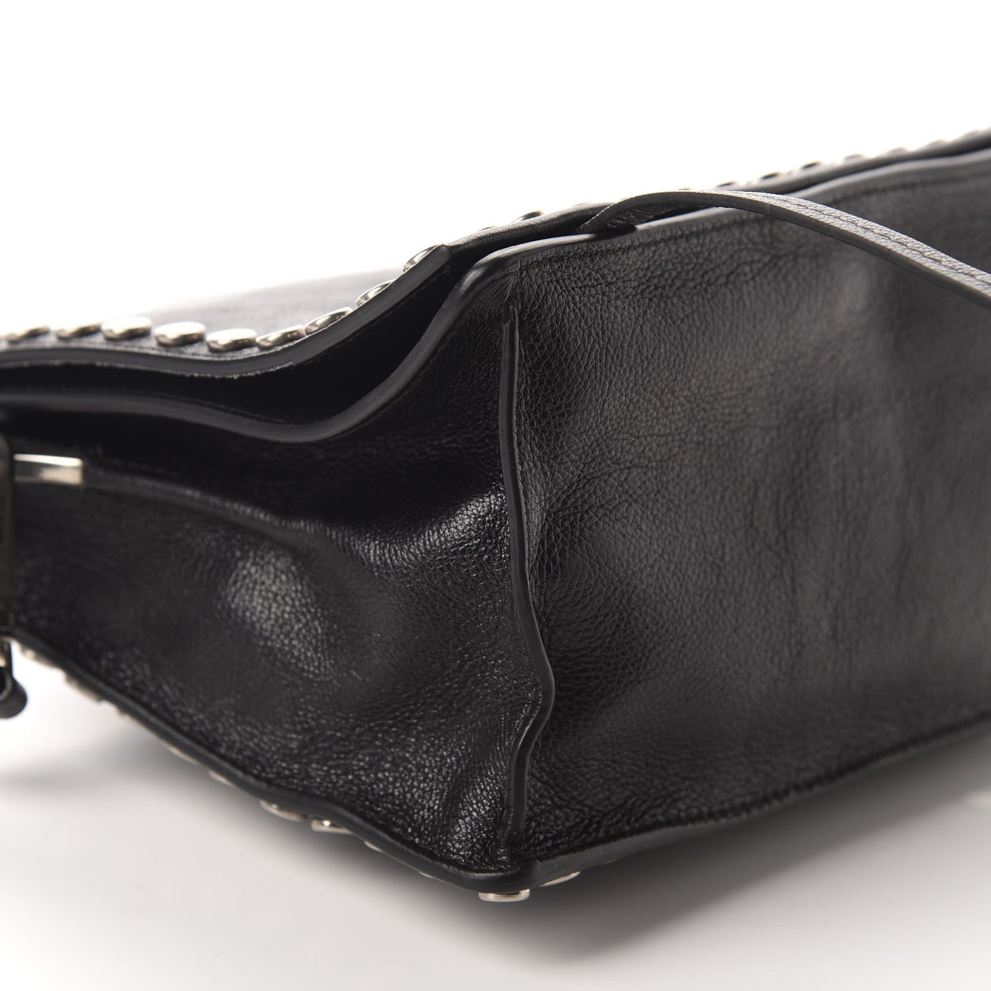 Glace Calfskin Studded Etiquette Flap Black