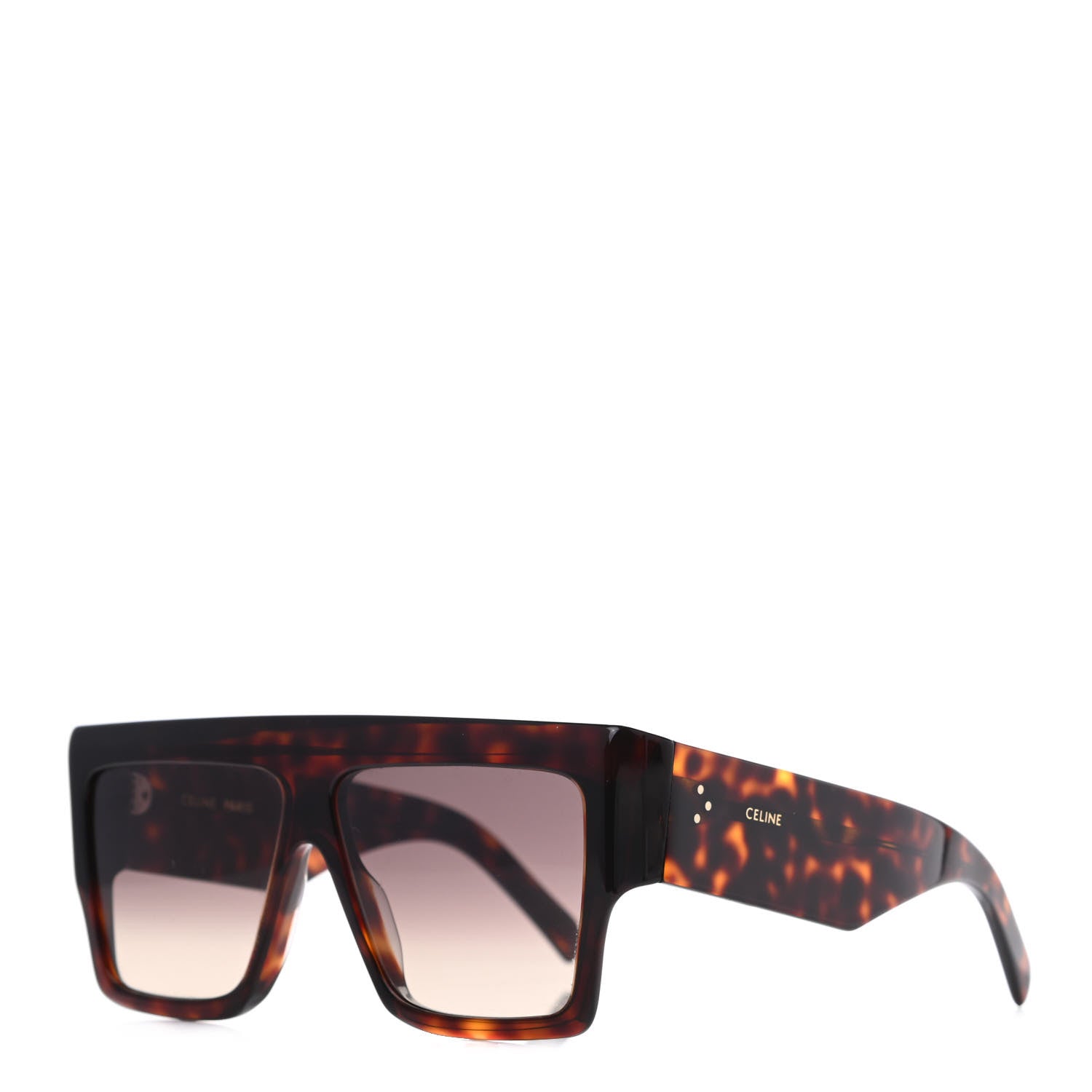 Celine Acetate Rectangular Sunglasses CL400921 Dark Havana 1 of 7