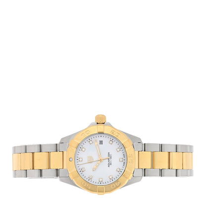 Tag Heuer Stainless Steel 18K Yellow Gold Diamond Mother of Pearl 27mm Aquaracer Lady Quartz Watch WBD1422 2 of 5