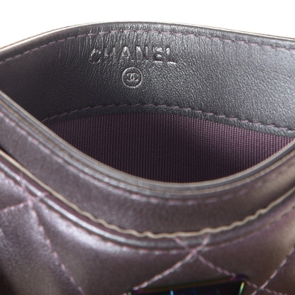 Chanel Iridescent Lambskin Quilted Reissue Card Holder Light Purple 6 of 9
