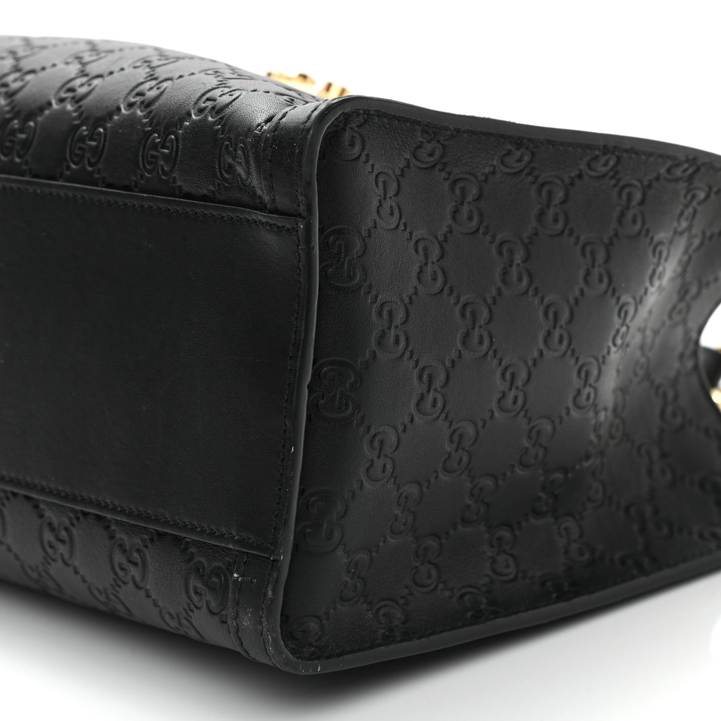 Guccissima Medium Padlock Tote Black
