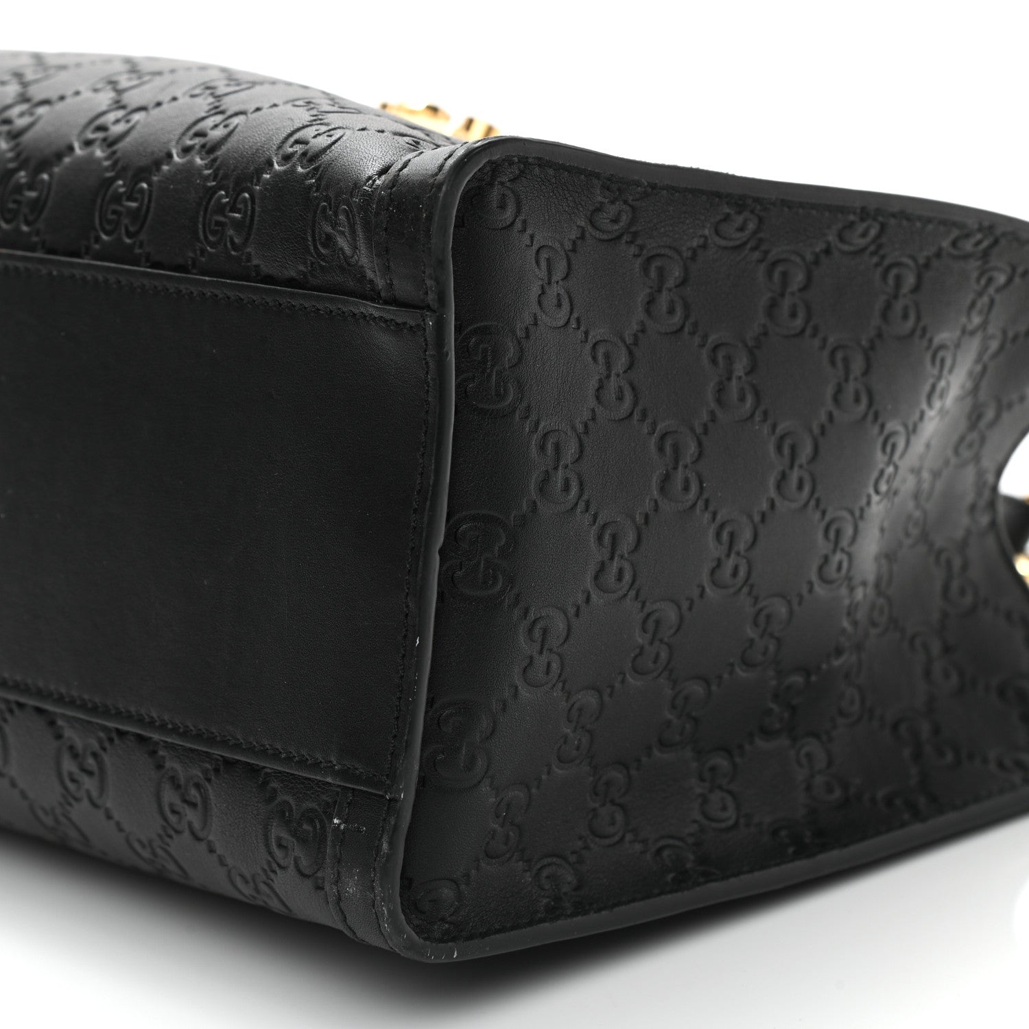 Gucci Guccissima Medium Padlock Tote Black 10 of 10