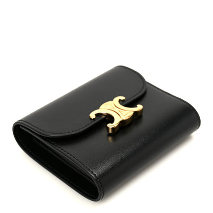 Celine Shiny Smooth Lambskin Small Triomphe Wallet Black 4 of 10