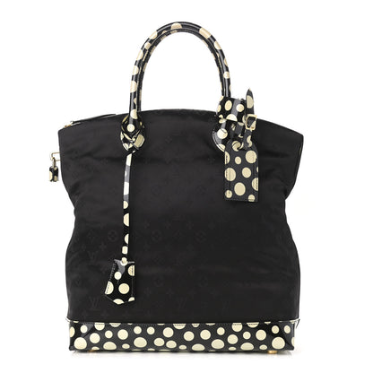 Louis Vuitton Nylon Kusama Infinity Dots Lockit Vertical MM Black White 1 of 11