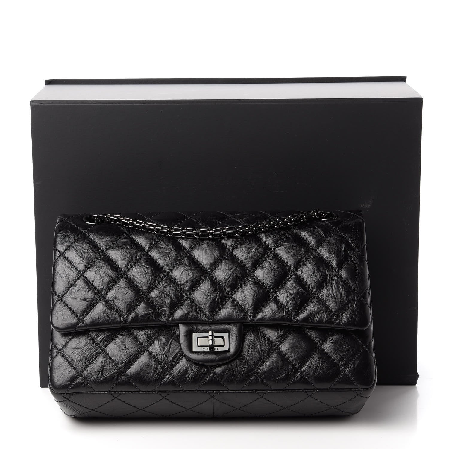 Chanel Aged Calfskin Quilted 2.55 Reissue 226 Flap So Black 11 of 11