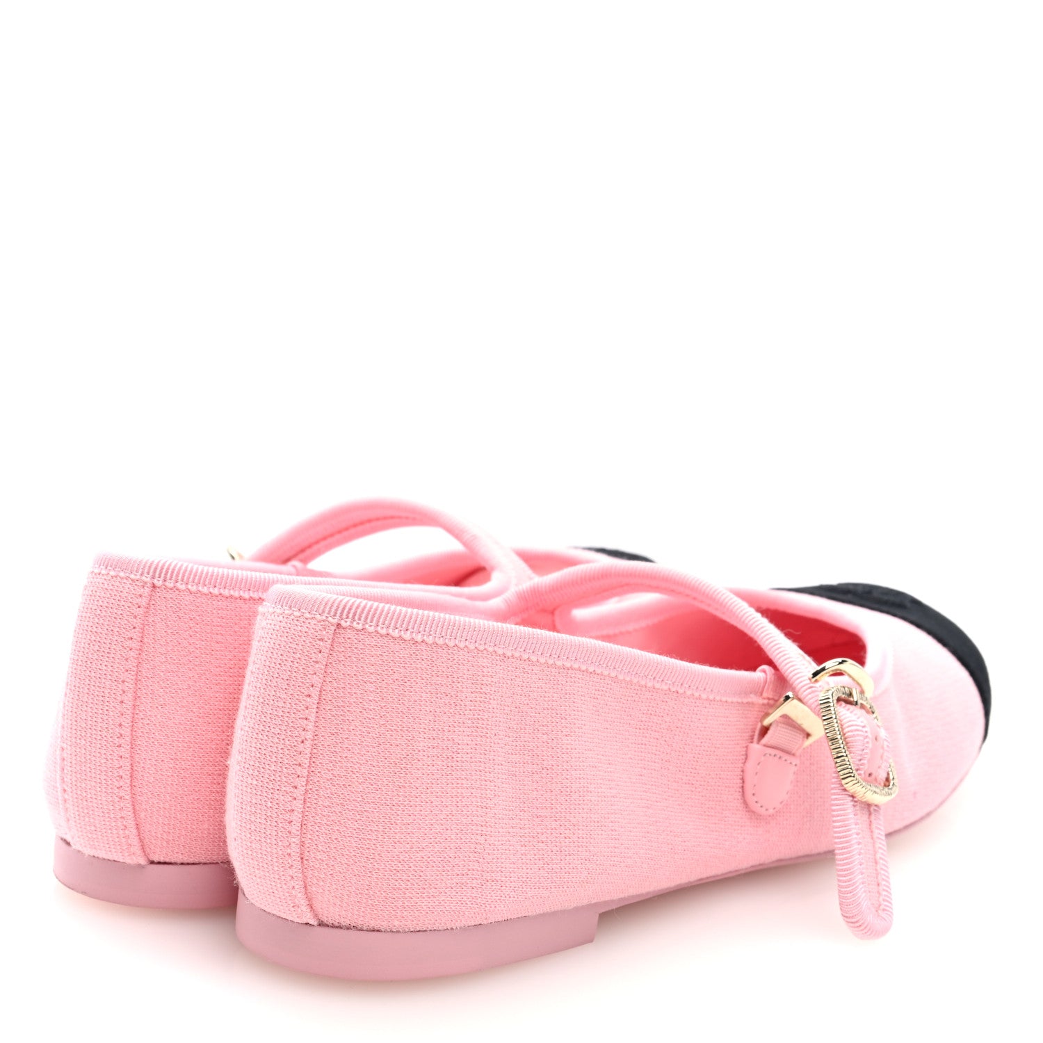 Chanel Fabric Grosgrain Mary Jane Flats 38 Light Pink Black 4 of 8