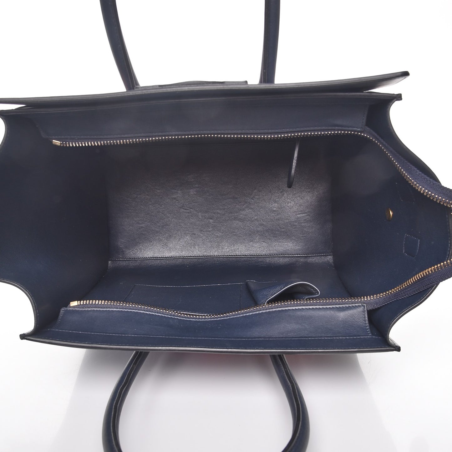 Smooth Calfskin Striped Cotton Canvas Mini Luggage Navy Blue