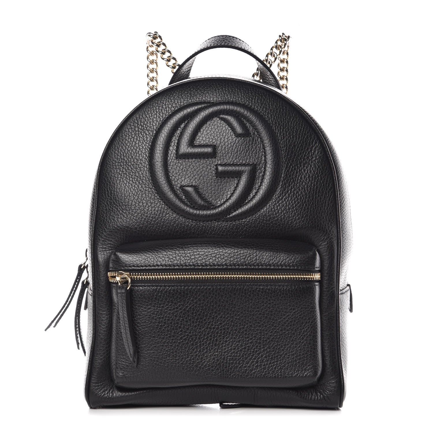Gucci Pebbled Calfskin Soho Chain Backpack Black 1 of 7