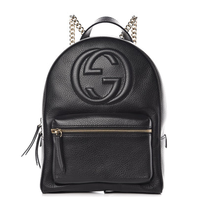 Gucci Pebbled Calfskin Soho Chain Backpack Black 1 of 7