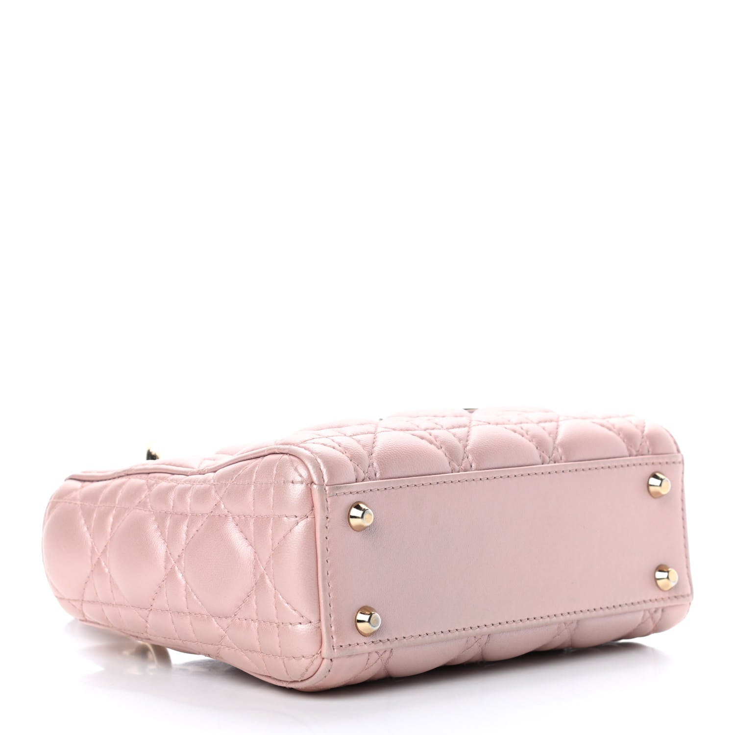 Christian Dior Metallic Lambskin Cannage Mini Lady Dior Lotus 3 of 4