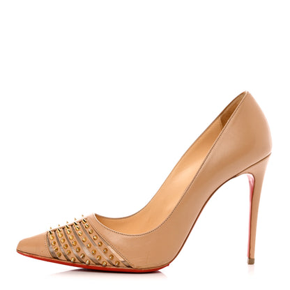 Christian Louboutin Kid Bareta 100 Pumps 36.5 Nude Light Gold 1 of 13