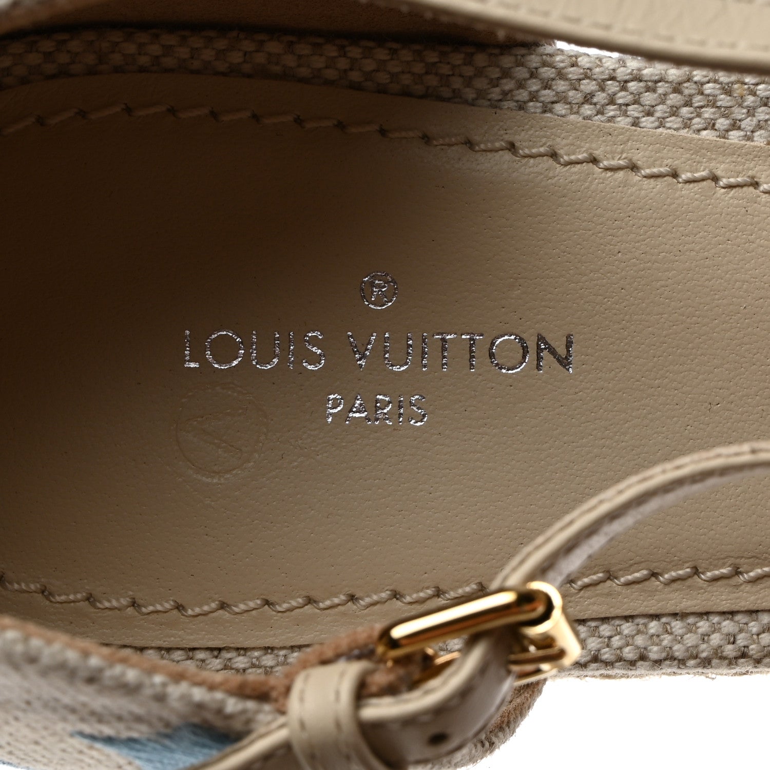 Louis Vuitton Canvas Monogram Starboard Espadrille Wedge Sandals 40 Blue 6 of 12