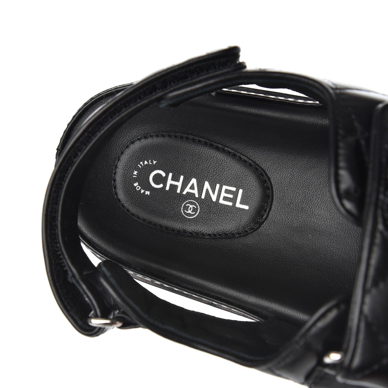 Chanel Lambskin Velcro Dad Sandals 41 Black 6 of 13