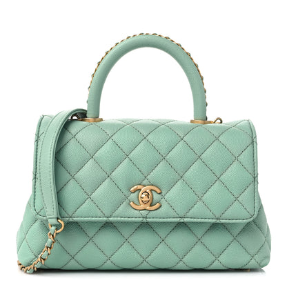 Chanel Caviar Quilted Mini Coco Chain Handle Flap Light Green 1 of 11