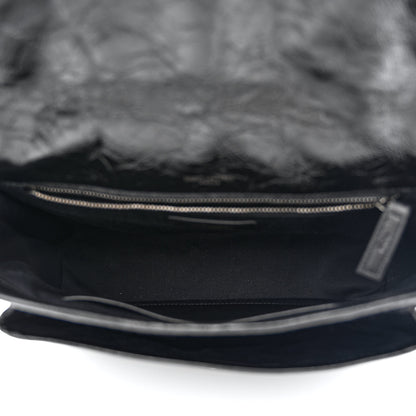 Saint Laurent Crinkled Calfskin Matelasse Monogram Medium Niki Chain Satchel Black 5 of 10