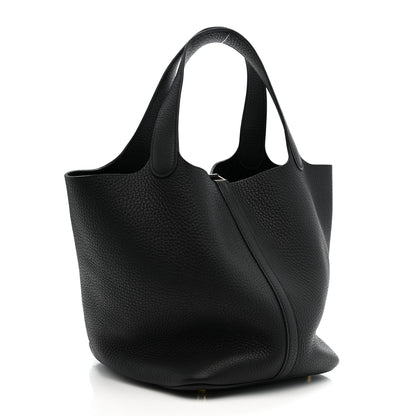 Hermes Taurillon Clemence Picotin Lock 22 MM Black 3 of 10