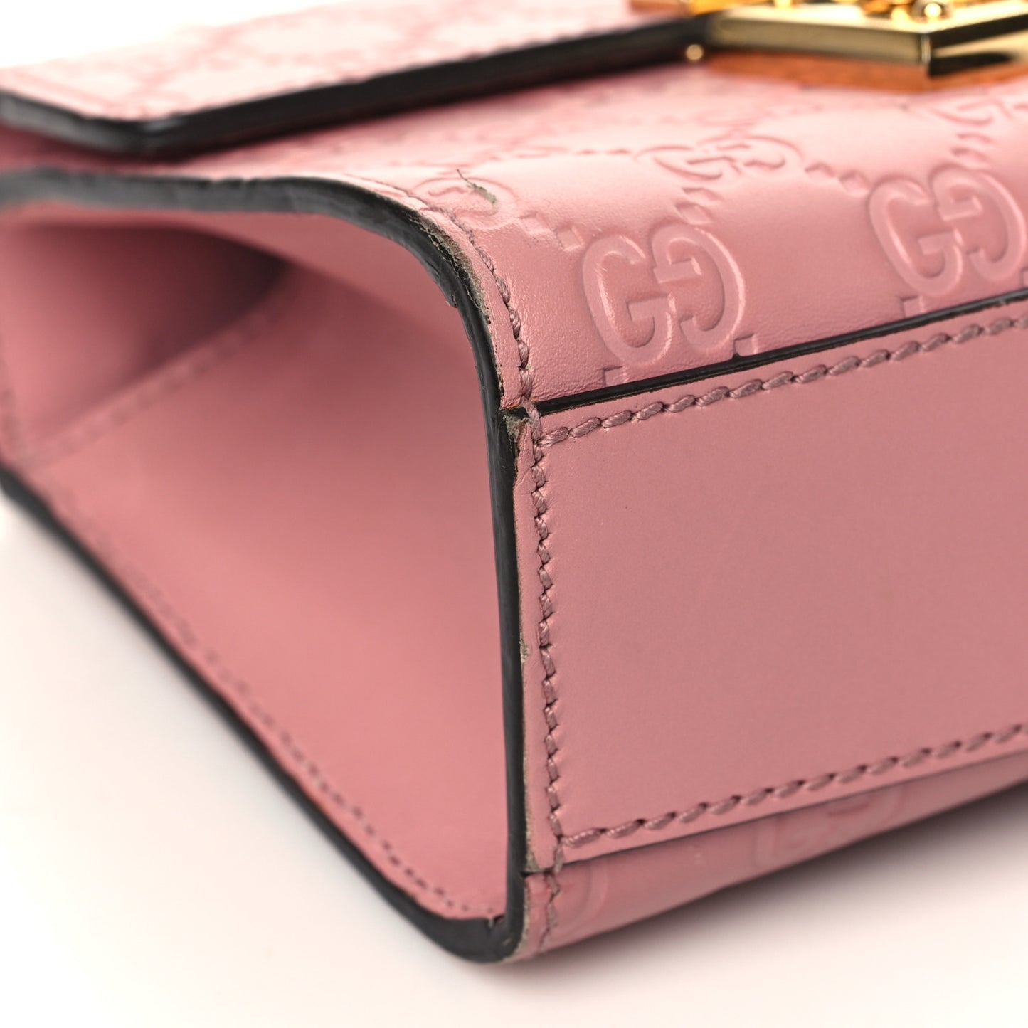 Guccissima Small Padlock Shoulder Bag Rose Baby Candy